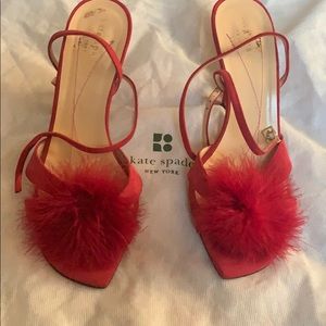 Kate Spade Red Fluffy shoes